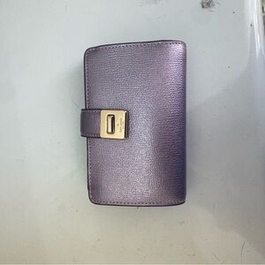 kate spade Pink Bi-Fold Wallet with Metallic Gold Buckle